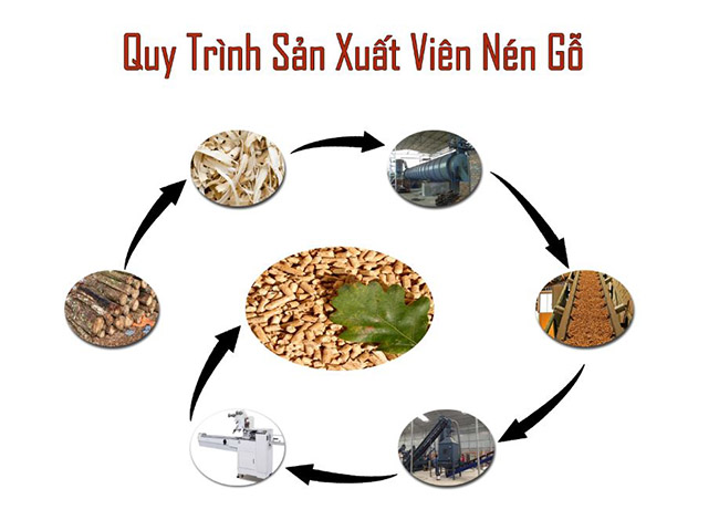 Quy trinh san xuat vien nen go Quy trình sản xuất viên nén gỗ